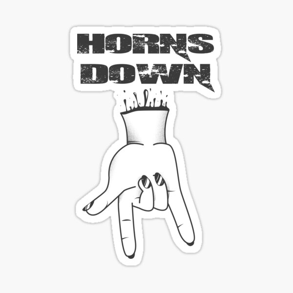 "Horns Down" Sticker for Sale by Simo200 Redbubble