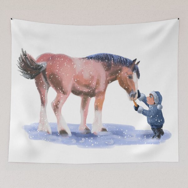 Item preview, Winter Clydesdale Horse designed and sold by TheArtCave.