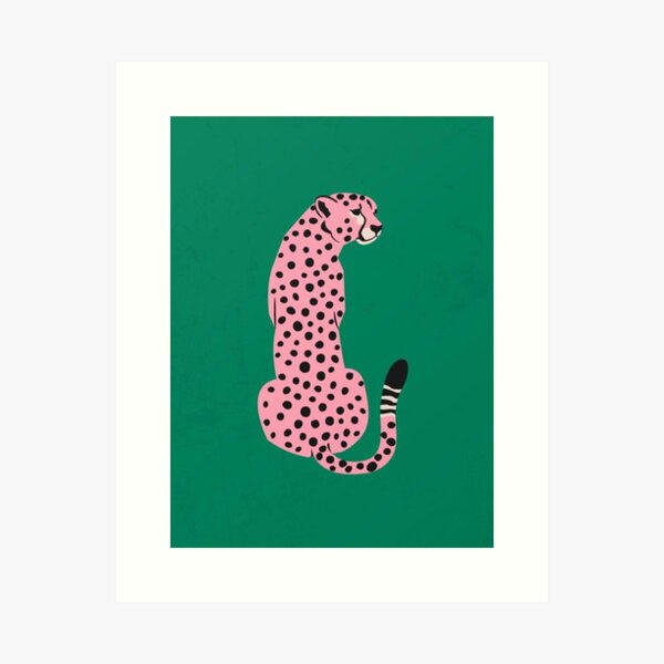 The Stare Pink Cheetah Art Print