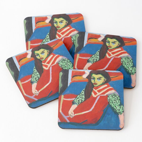 Item preview, Expressionism Painting Seated Girl (1910) by Ernst Ludwig Kirchner designed and sold by Designedbysm.