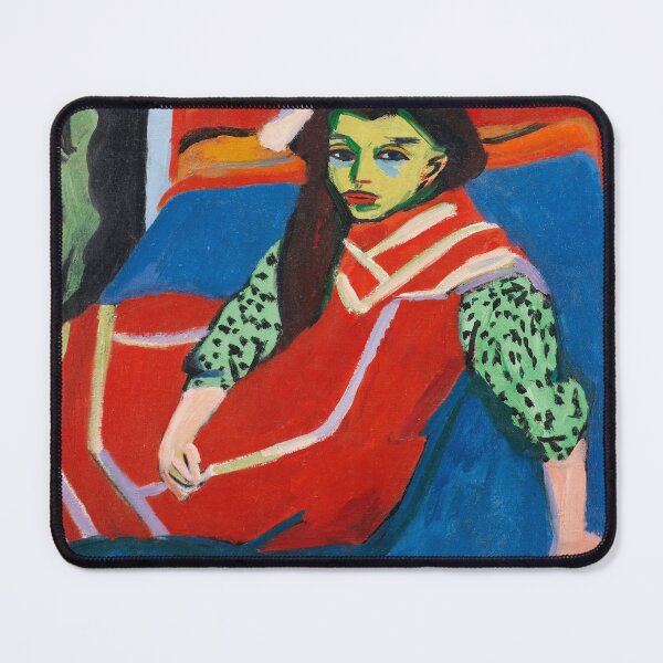 Item preview, Expressionism Painting Seated Girl (1910) by Ernst Ludwig Kirchner designed and sold by Designedbysm.