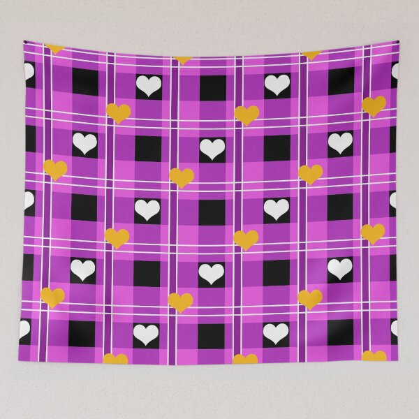 Item preview, Hearts on Purple Plaid designed and sold by Sharon Schwalbe.
