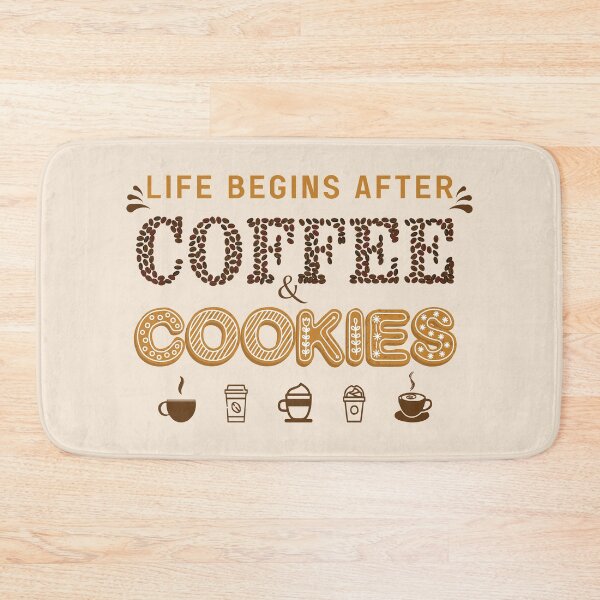 Item preview, Life begins after coffee - life begins after coffee and cookies - Gifts for coffee lovers - Funny coffee quotes designed and sold by Alice-Elgawi.