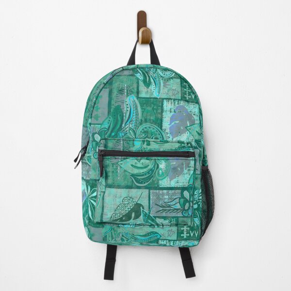 Item preview, VIntage Ocean Green Samoan Jungle Patchwork Tapa Artboard designed and sold by sunnthreads.