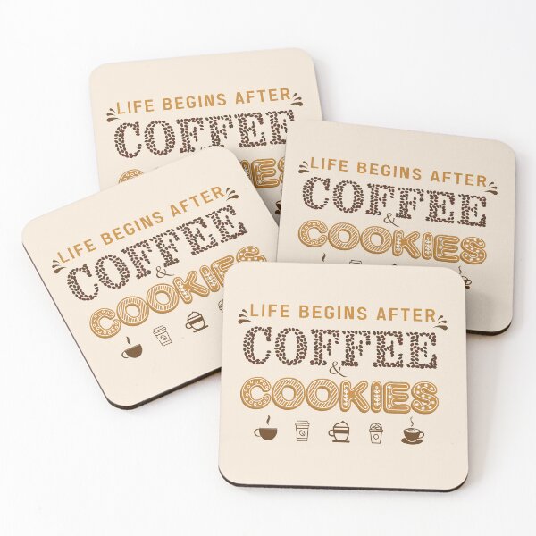Item preview, Life begins after coffee - life begins after coffee and cookies - Gifts for coffee lovers - Funny coffee quotes designed and sold by Alice-Elgawi.