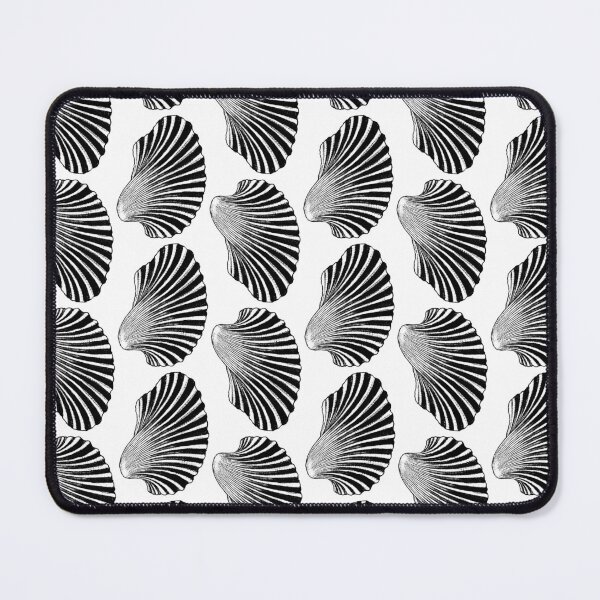 Item preview, Scallop Shell Block Print, Black and White  designed and sold by Marymarice.
