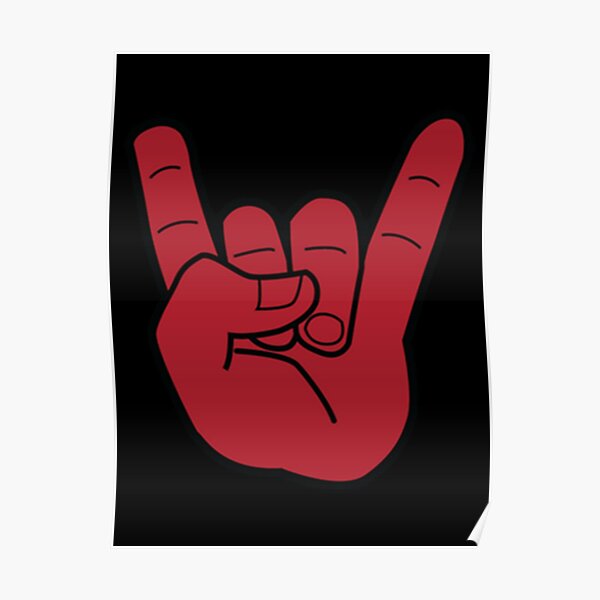 "Horns Down merch" Poster by Anmol08 Redbubble