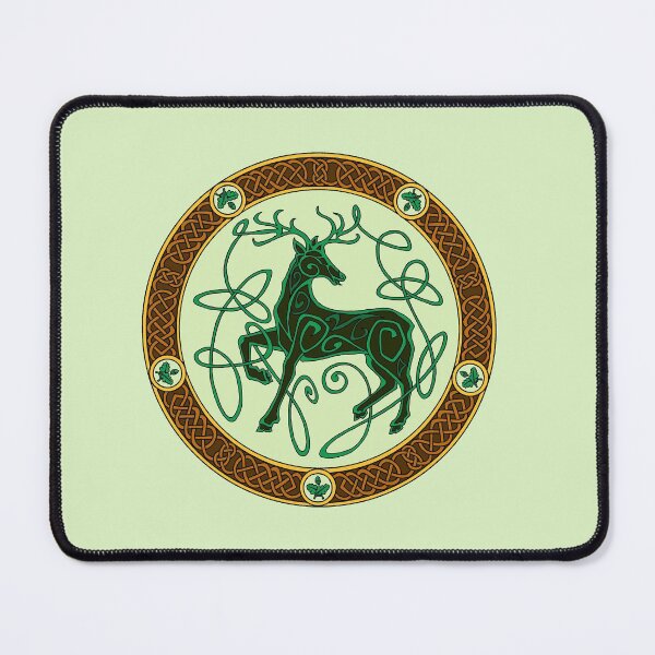Item preview, Celtic knotwork stag - green designed and sold by AnyaPenfold.