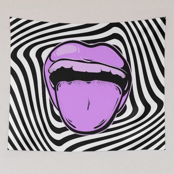 Item preview, Hypnotic mouth Aphex twin trippy pattern crystal castles designed and sold by Harshler-Art.
