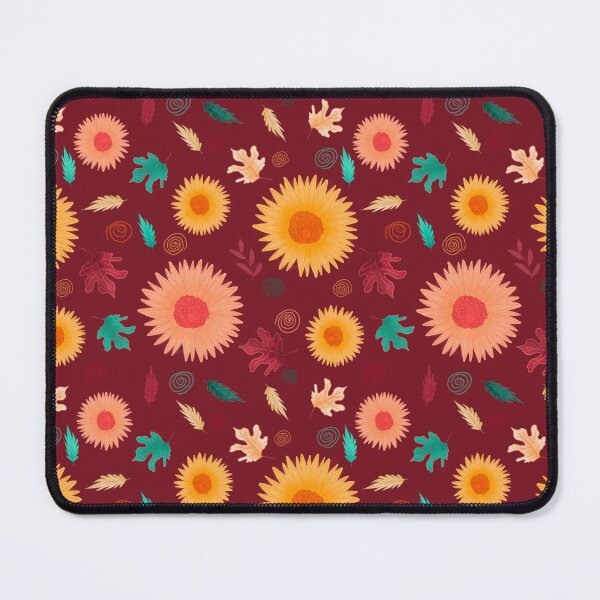 Item preview, Fall Yellow & Pink Sunflowers - Burgundy designed and sold by Duniatozy.