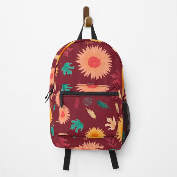 Item preview, Fall Yellow & Pink Sunflowers - Burgundy designed and sold by Duniatozy.