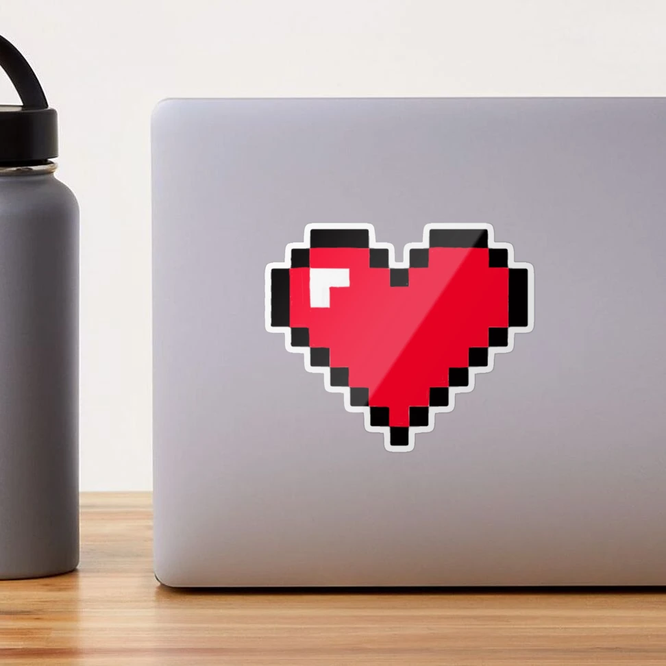  Pixelated Heart Vinyl Sticker - Select Size : Automotive