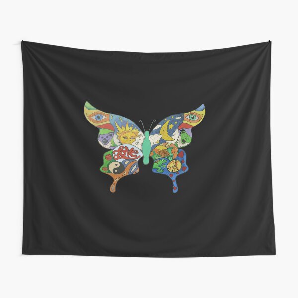 psychedelic butterfly Tapestry
