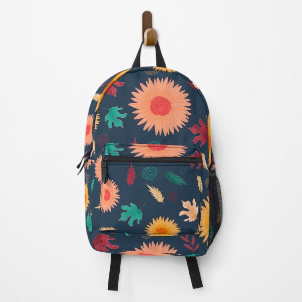 Item preview, Fall Yellow & Pink Sunflowers - Dark Teal Blue designed and sold by Duniatozy.