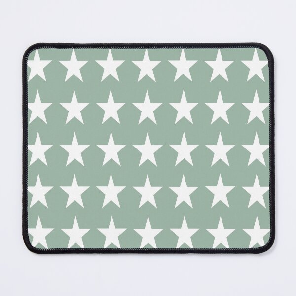 Item preview, Medium WHITE and MUTED GREEN STARS designed and sold by RachelMacht.