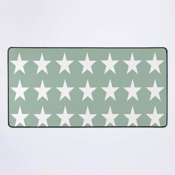 Item preview, Medium WHITE and MUTED GREEN STARS designed and sold by RachelMacht.