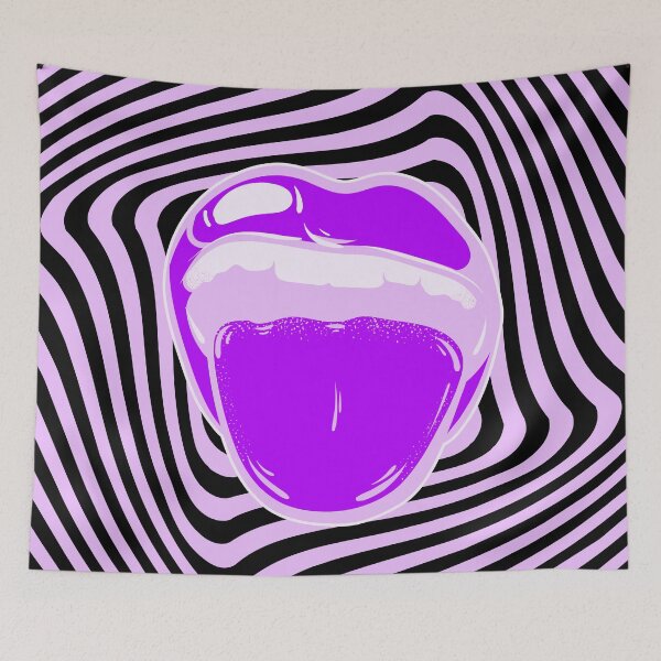 Item preview, Hypnotic mouth Aphex twin trippy pattern crystal castles designed and sold by Harshler-Art.
