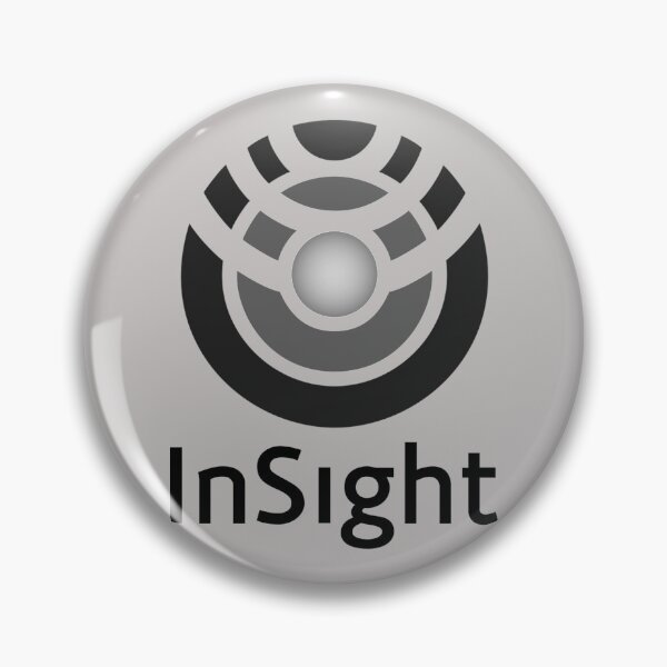Artikelvorschau, InSight Mission Logo - schwarz und weiß entworfen und verkauft von trendistudio.