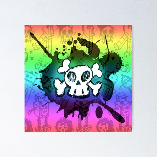 Rainbow Cartoon Skull Poster