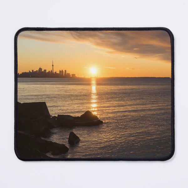 Item preview, Splendid Morning - Toronto Skyline Sunrise with Rough Rocks designed and sold by Georgia Mizuleva.