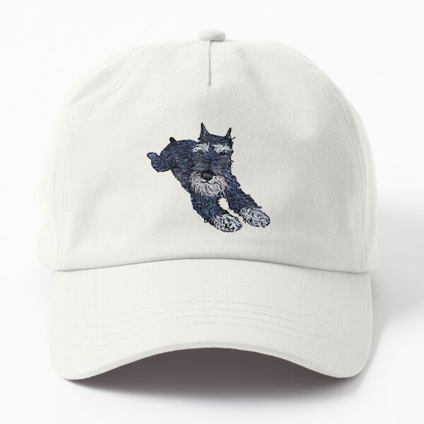 Funny miniature schnauzer, cute puppy face Dad Hat
