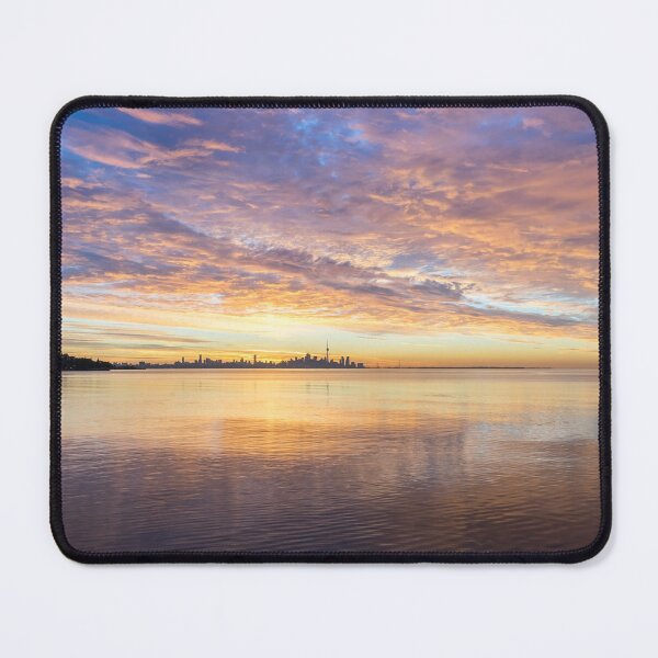 Item preview, Feathers and Ripples - Glorious Multicolored Dawn over Toronto Skyline designed and sold by Georgia Mizuleva.