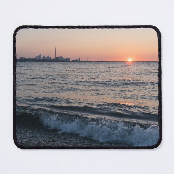 Item preview, Waves and Pebbles - Splendid Toronto Skyline Sunrise from Humber Bay Shores designed and sold by Georgia Mizuleva.