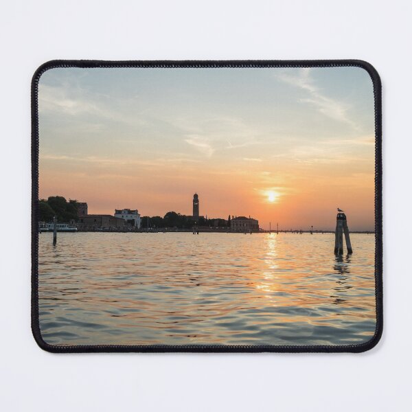 Item preview, Lagoon Sailing in Venice Italy - Silky Sunset Seagulls and Signature Bricole designed and sold by Georgia Mizuleva.