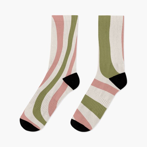 Item preview, Liquid Swirl Retro Contemporary Abstract 60s in blush pink and olive green  designed and sold by ArtBIU.