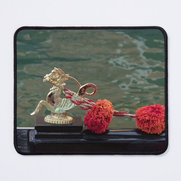 Item preview, Venetian Gondola Seahorse - Gleaming Bronze Ornament and Red Pompoms designed and sold by Georgia Mizuleva.