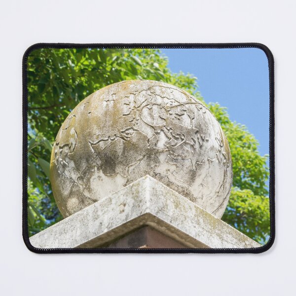 Item preview, Travel to a Strange Planet - Antique Globe Sculpture Atop Garden Wall  designed and sold by Georgia Mizuleva.