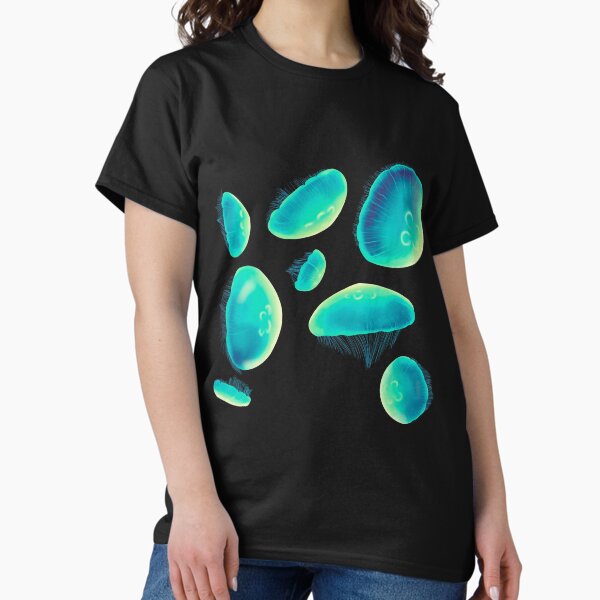Vista previa del artículo con la obra «8 gelatinas lunares azules / verdes / amarillas brisa (fondo negro)», diseñado y vendido por MptR.