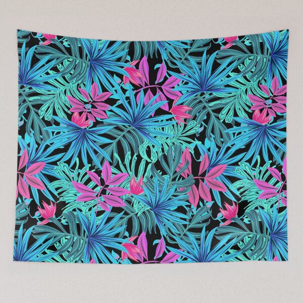 Item preview, Pink and turquoise foliage pattern designed and sold by RafaelLima7.