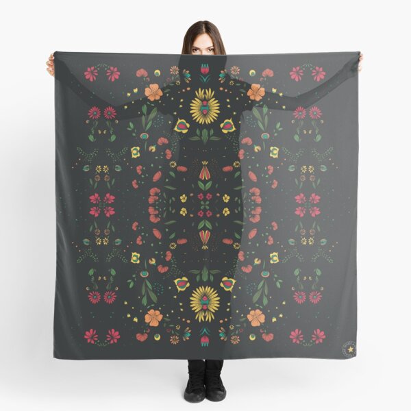Voile d’amour fleuri au cœur de la nuit Foulard