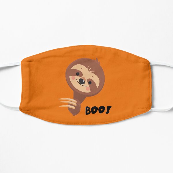 Boo! Funny Hiding sloth boo Scary Halloween Sloth Flat Mask