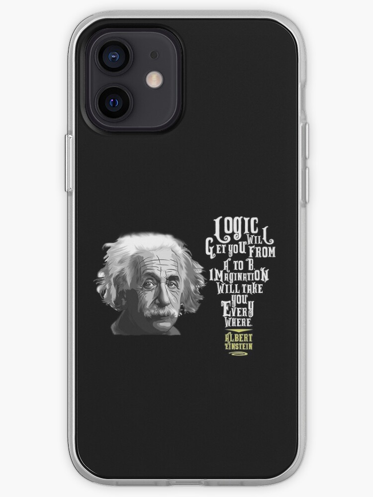 Albert Einstein Fantasie Zitat Iphone Hulle Cover Von Ozziwar Redbubble