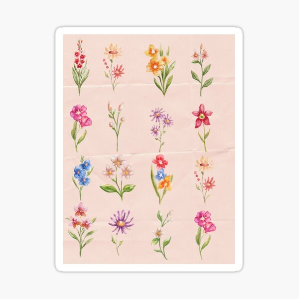 Pink paper flowers Sticker
