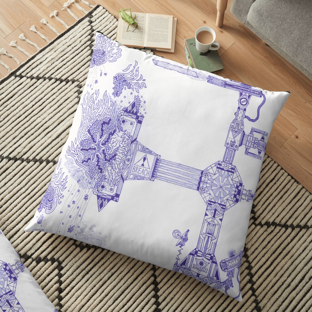 M.I. #13 |☽| The Molten-Mechanical Clash. Floor Pillow