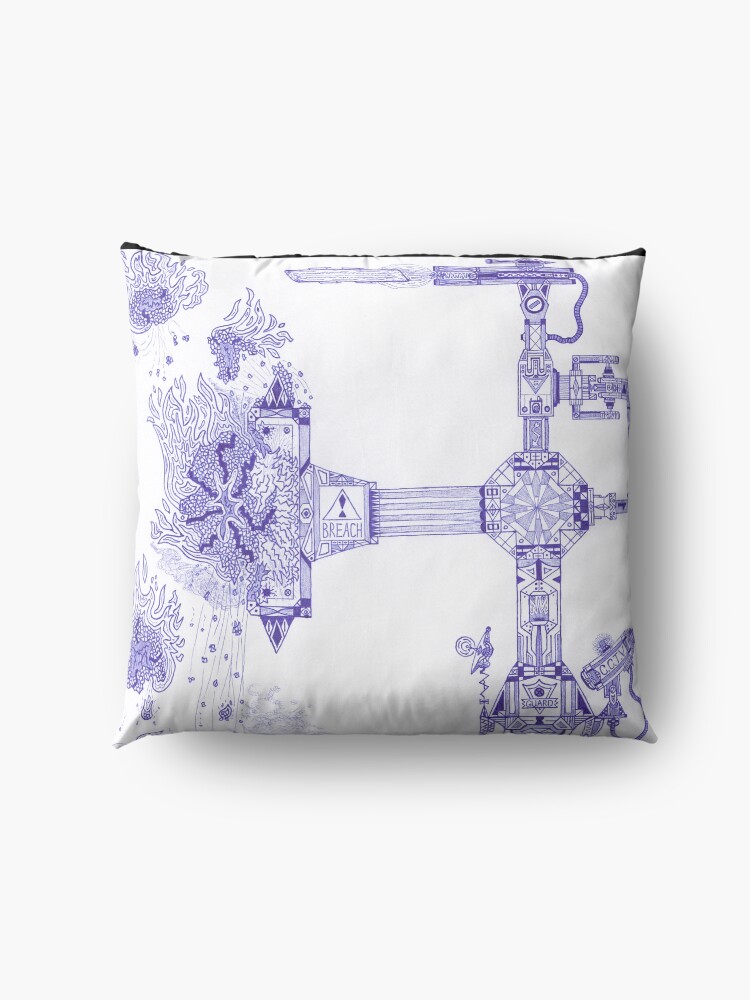 Alternate view of M.I. #13 |☽| The Molten-Mechanical Clash. Floor Pillow