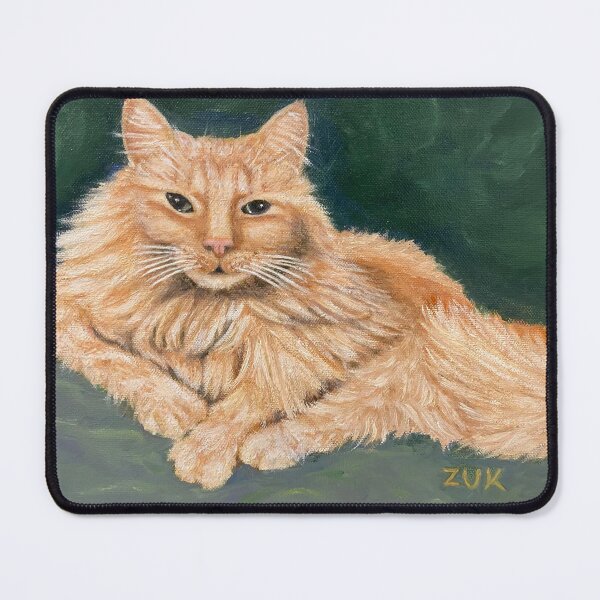 Item preview, Long Haired Ginger Tabby Cat Oil Painting Portrait designed and sold by KarenZuk.