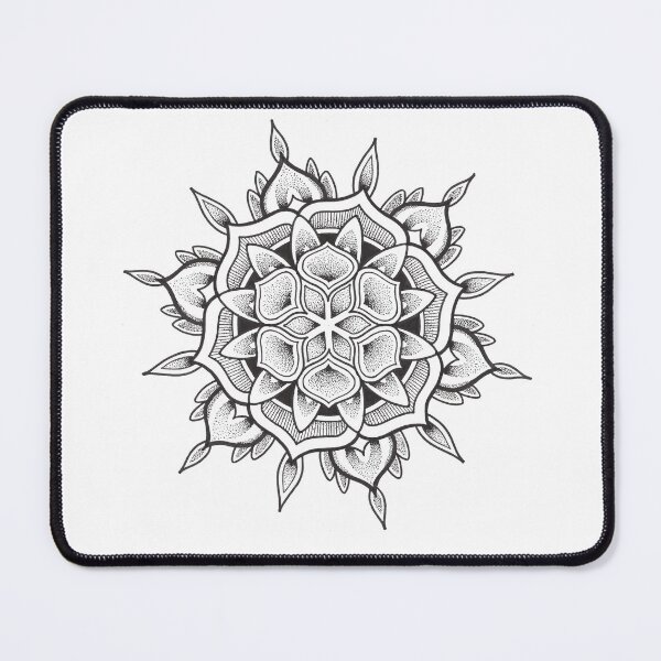 Item preview, Black and white mandala in pen and ink dotwork designed and sold by René Voortwist Pen and Ink art.
