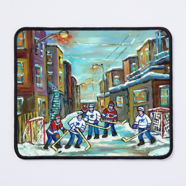 Item preview, MONTREAL BACK LANE OUTREMONT WINTER HOCKEY designed and sold by Carole Spandau.
