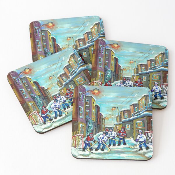 Item preview, MONTREAL BACK LANE OUTREMONT WINTER HOCKEY designed and sold by Carole  Spandau.