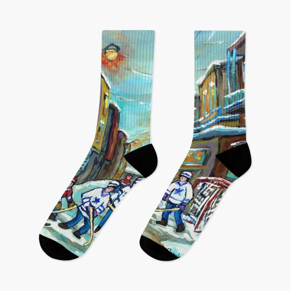 Item preview, MONTREAL BACK LANE OUTREMONT WINTER HOCKEY designed and sold by Carole  Spandau.