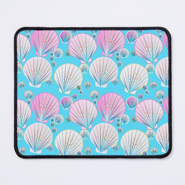 Item preview, Pink and White Sea Shells on Turquoise designed and sold by Marymarice.