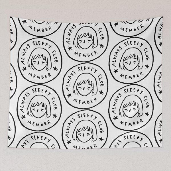 Item preview, Always sleepy club member white and black designed and sold by CHVRDesing.