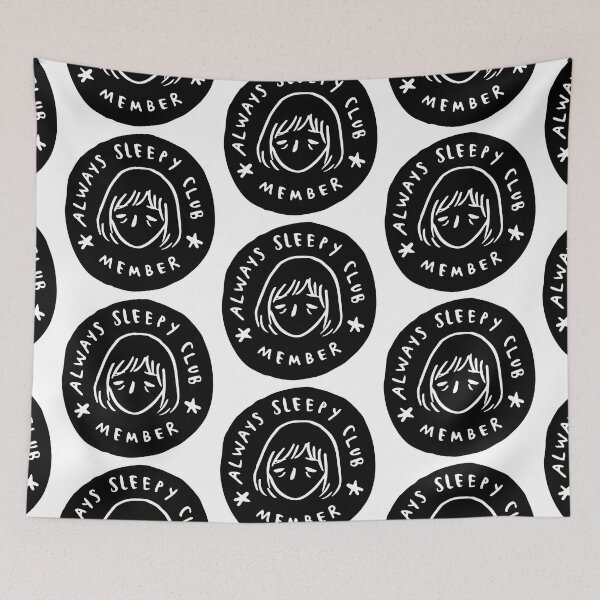 Item preview, Always sleepy club member black and white designed and sold by CHVRDesing.