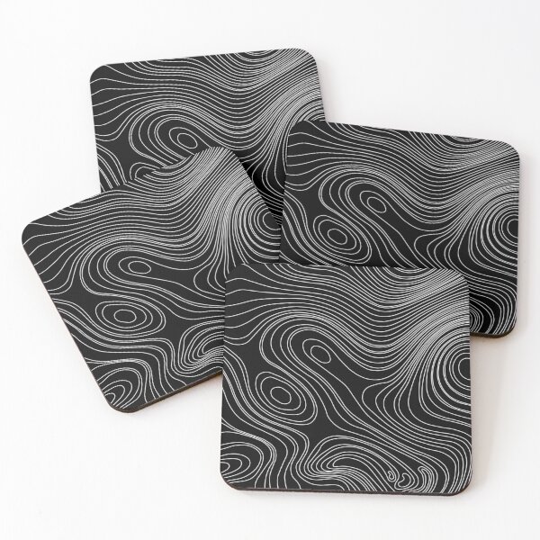 Item preview, Topology Map Pattern - Silver on Black designed and sold by bunbun369.