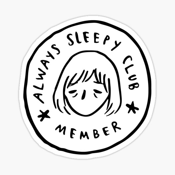 Aperçu de l'œuvre Membre du club toujours endormi blanc et noir créée et vendue par CHVRDesing.