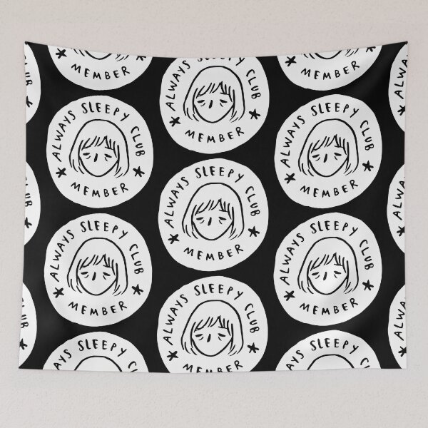 Item preview, Always sleepy club member white and black designed and sold by CHVRDesing.